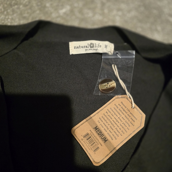 NATURAL LIFE Gray Cardigan with Rainbow Stripes - Picture 5 of 6